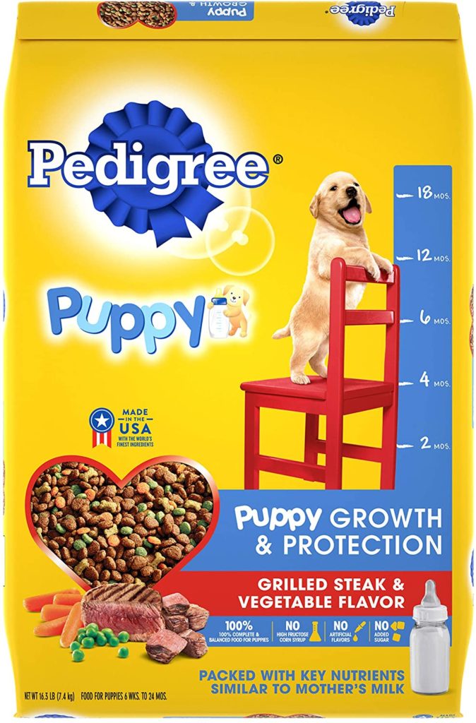 1. Pedigree Puppy Growth And Protection Chicken And Vegetable Dry Dog Recipe