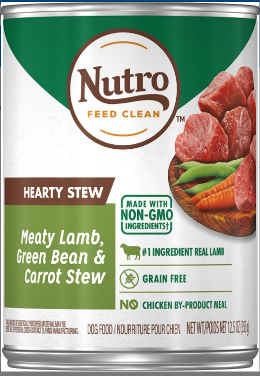 Nutro Hearty Stew Meaty lamb, Green Bean & Carrot Cuts in Gravy Grain-Free Canned Dog Food