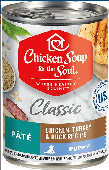 Chicken Soup for the Soul Puppy Pate Chicken, Turkey & Duck Recipe Canned Dog Food