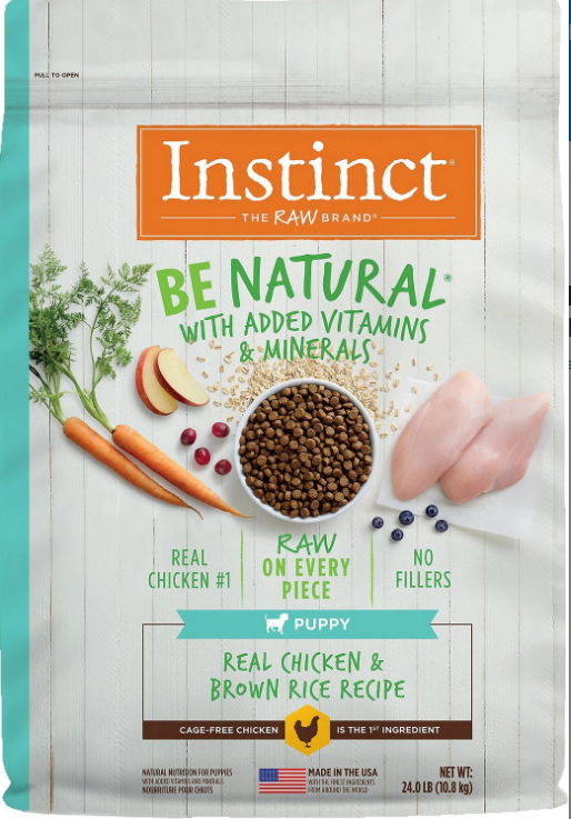 Instinct be natural puppy real chicken and brown rice freeze-dried raw coated dry Dog food for American Eskimo