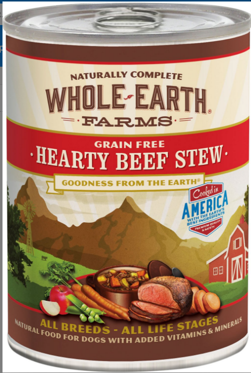 Whole Earth Farms Grain-Free Hearty Beef Stew Canned Dog Food